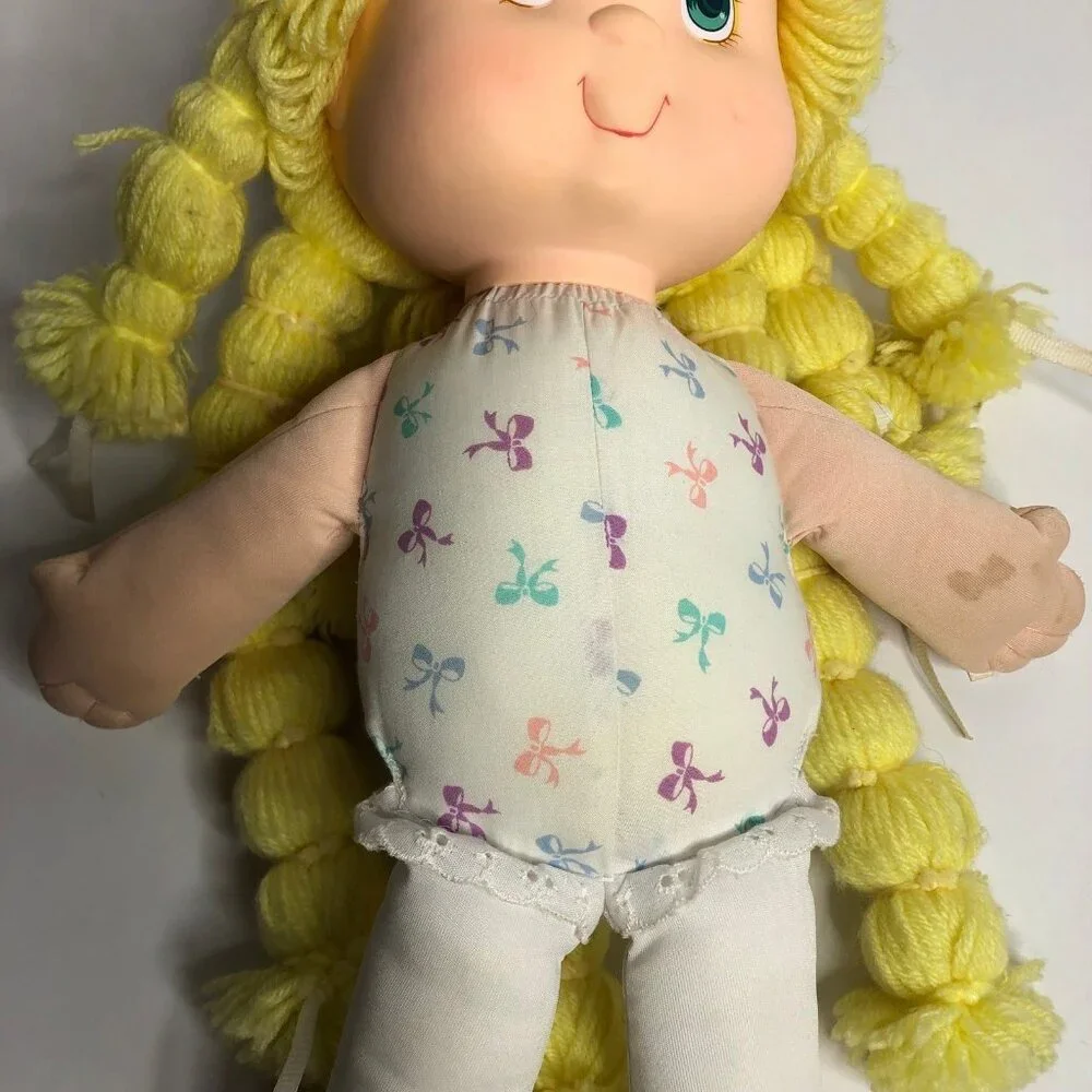 Vintage 1986 American Greetings Amtoy Blonde Tuggabows‎ Doll 18”